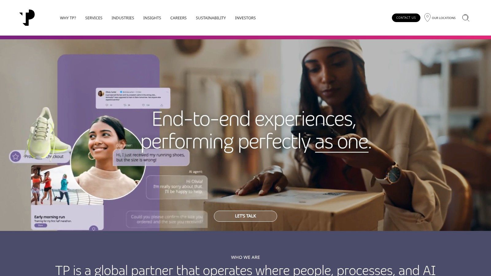 Teleperformance customer service interface showing agent tools