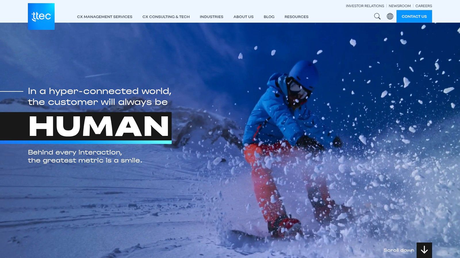 TTEC customer support agents in a modern office environment