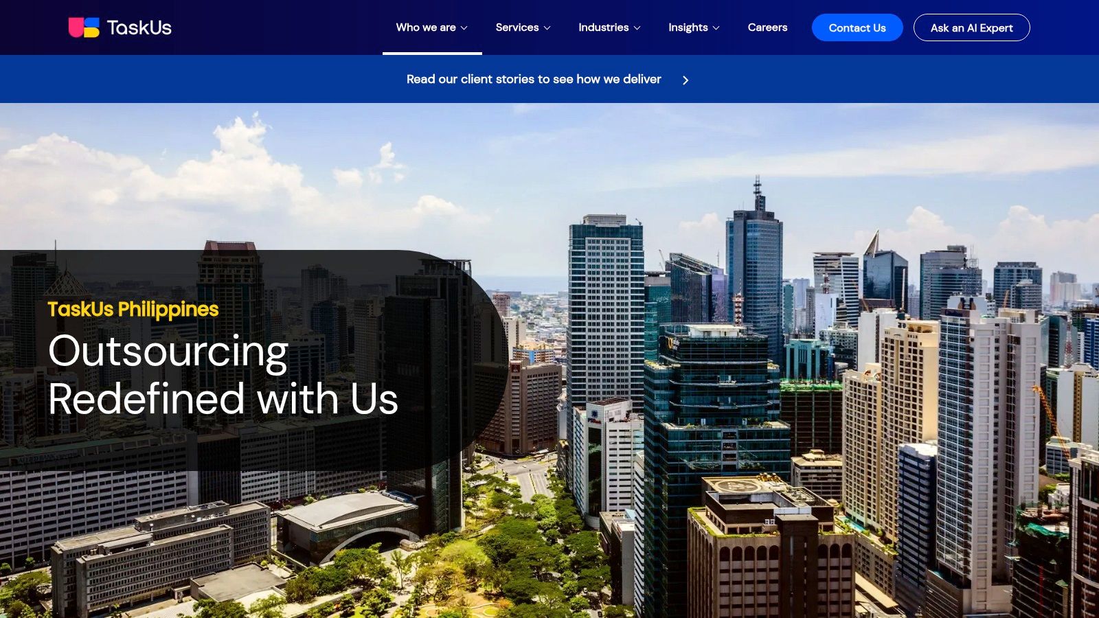 A snapshot of a TaskUs site in the Philippines, showcasing its modern and vibrant office environment.