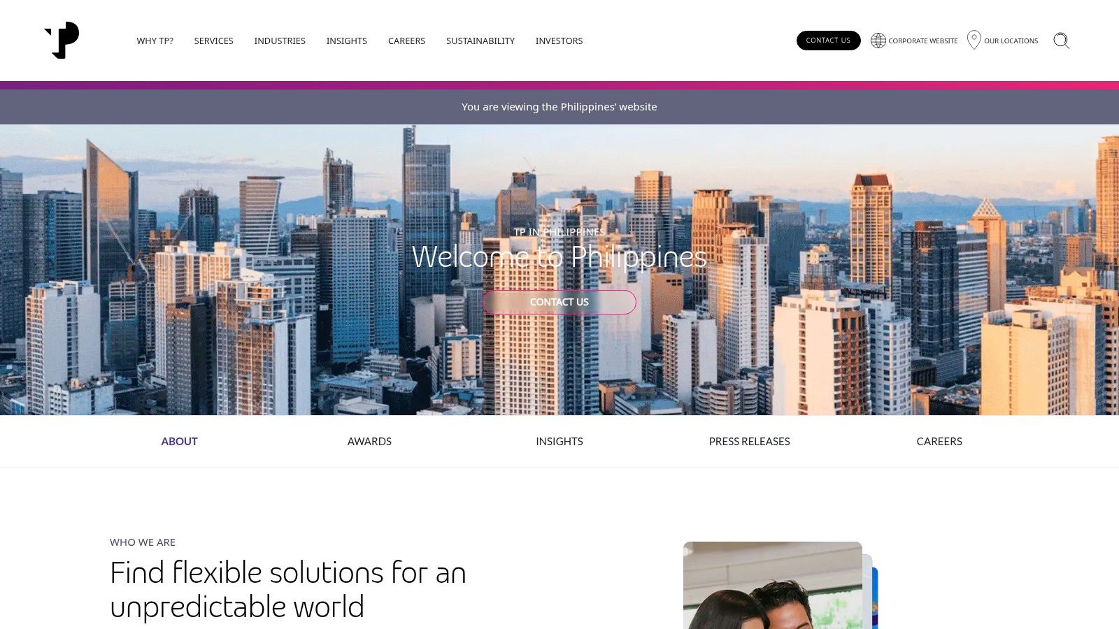 A cityscape in the Philippines, representing the urban centers where major BPO companies like Teleperformance operate.