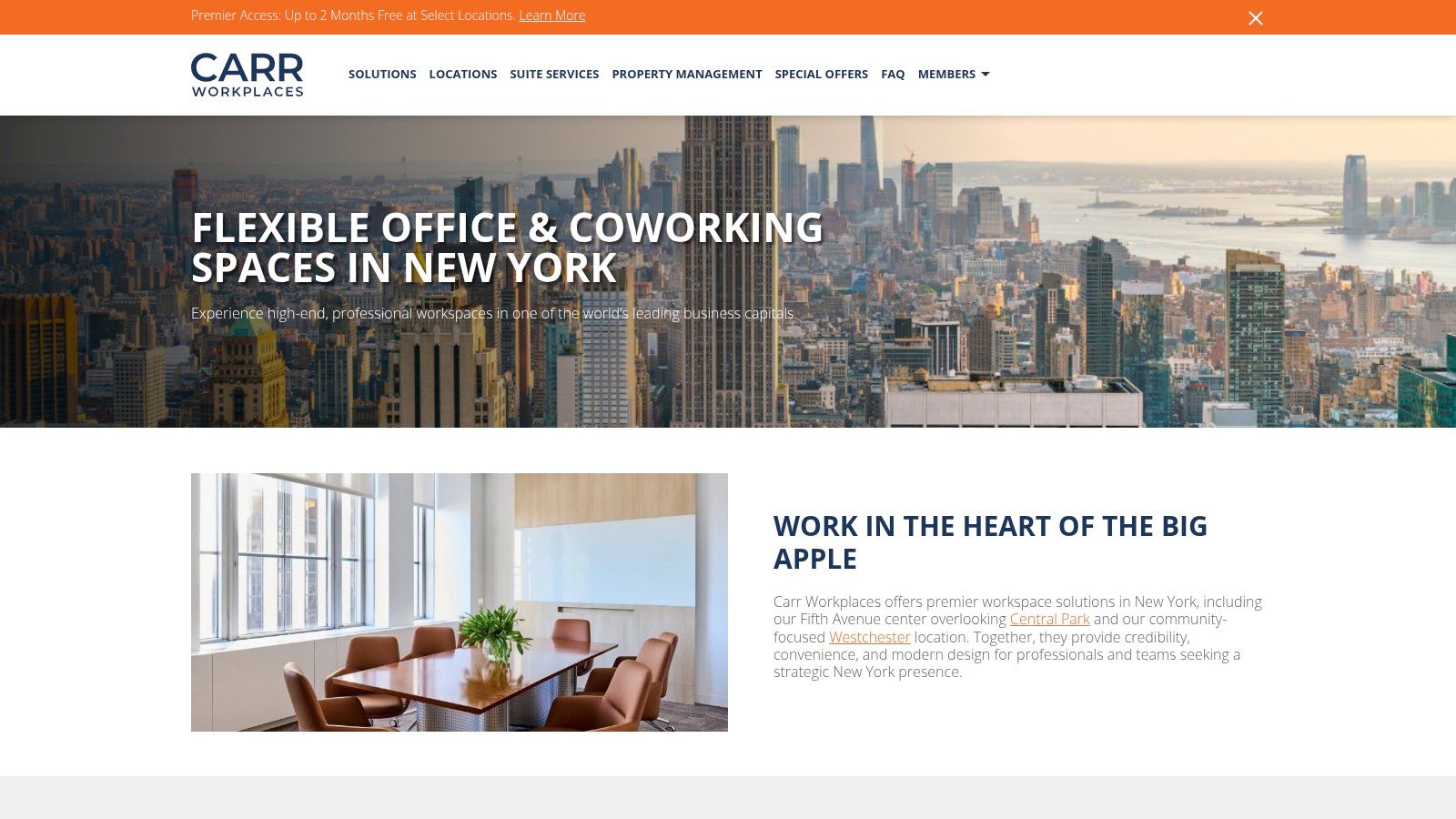 Carr Workplaces – Central Park (Fifth Avenue) and Westchester